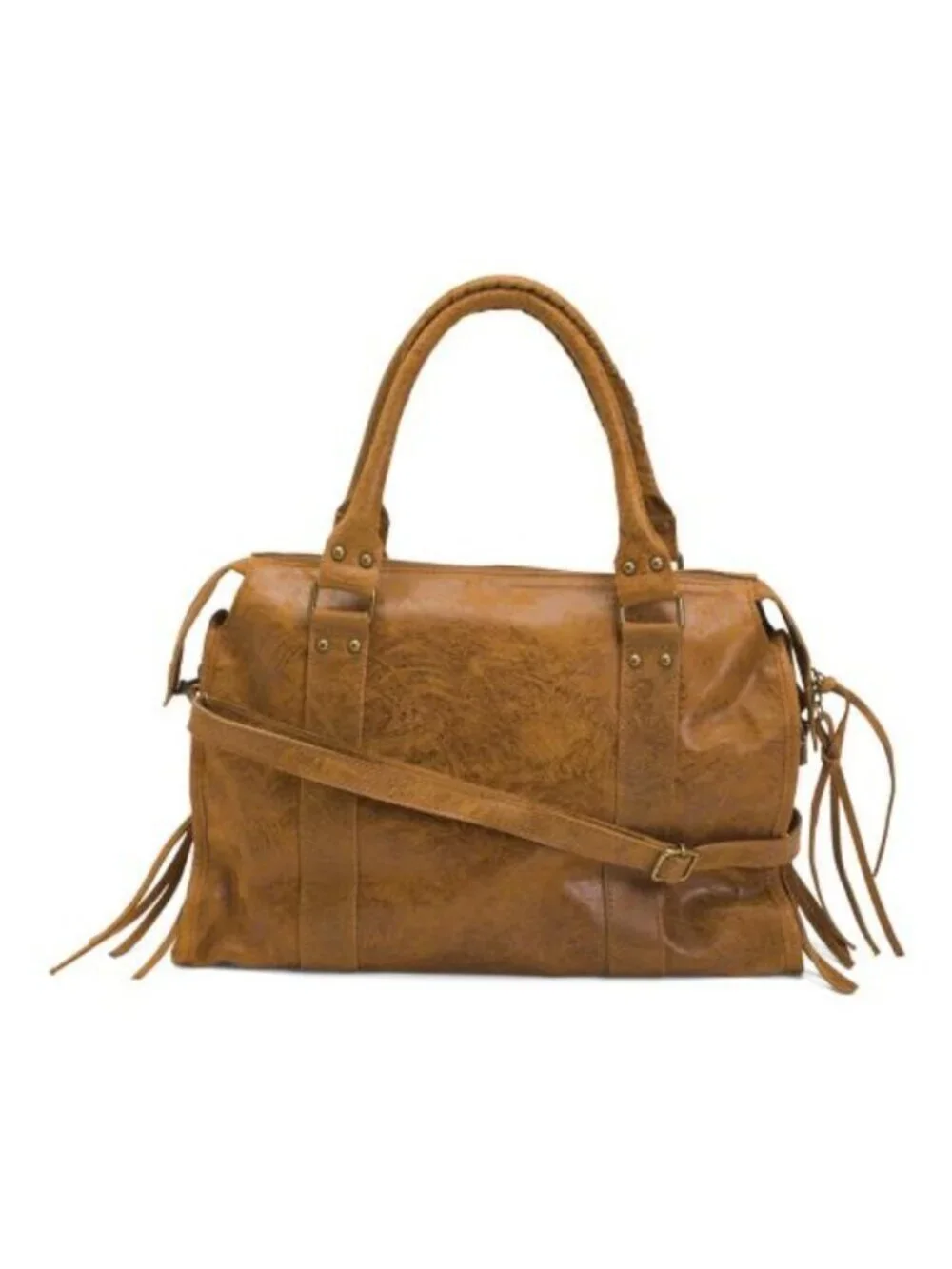 GAVE LUX Made In Italy Leather Large Satchel Brush Front Zip
